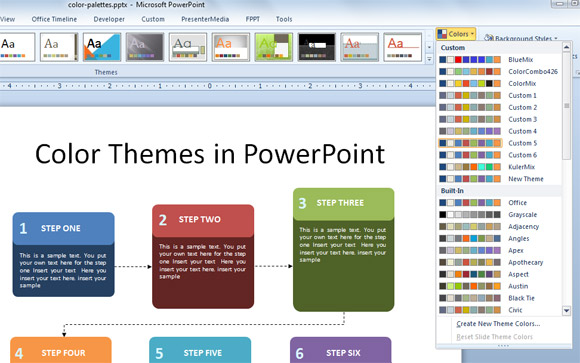 Цветовая схема в powerpoint