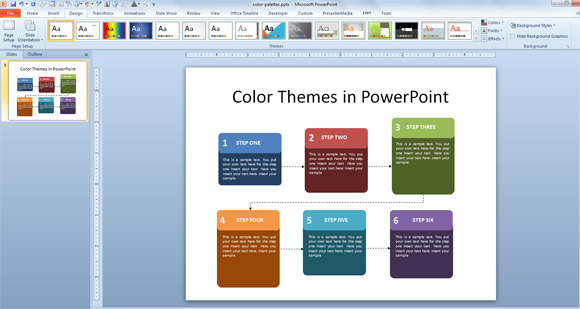 Как изменить цветовую схему в powerpoint