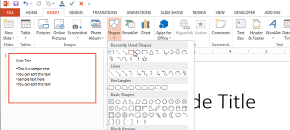 Selecciona el texto en Microsoft PowerPoint