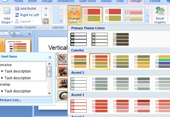 Цветовая схема в powerpoint это