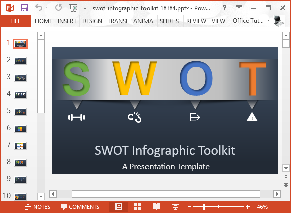 Animierte Swot Analyse Vorlage Fur Powerpoint