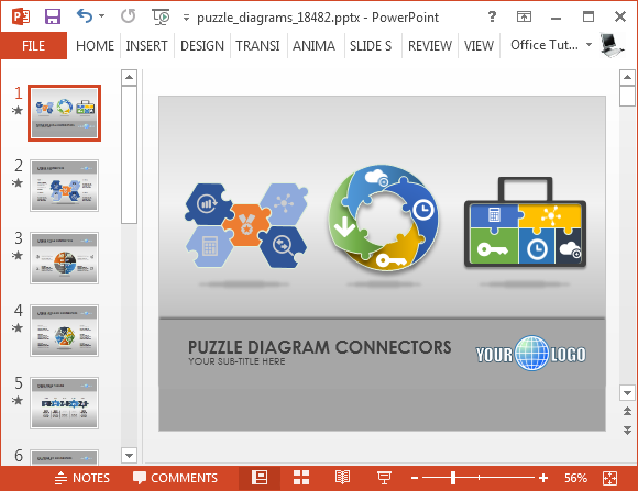 เคลื่อนไหวแม่แบบจิ๊กซอว์ชิ้นสำหรับ PowerPoint