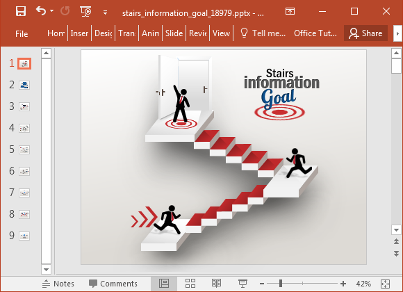Template animasi Stairway PowerPoint