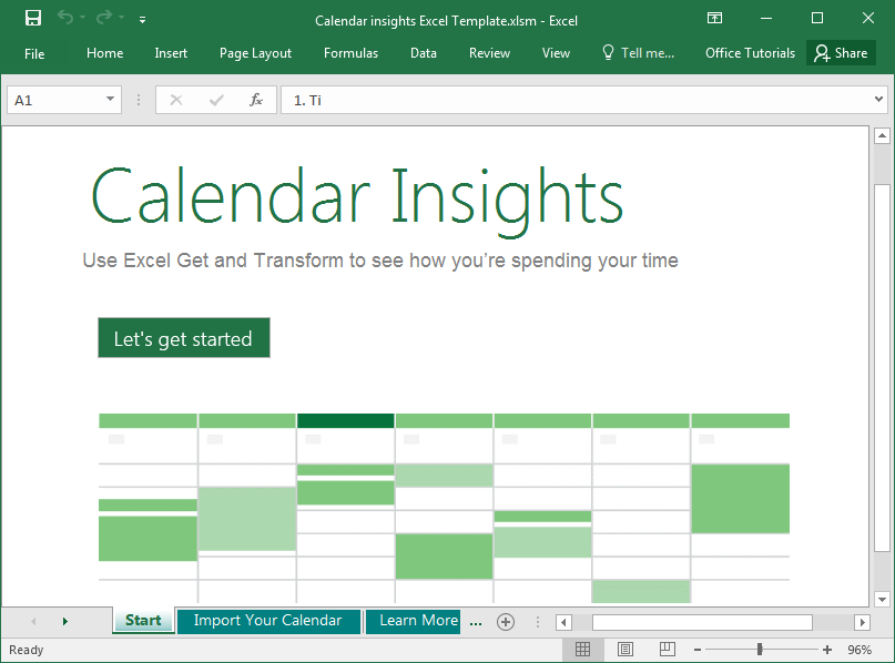 Calendario Approfondimenti modello di Excel