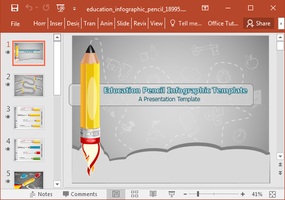 Template Educação Animated Infográfico PowerPoint