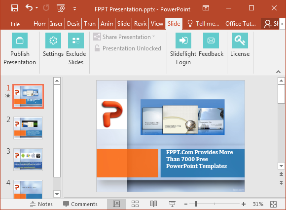SlideFlight الإضافية لبرنامج PowerPoint