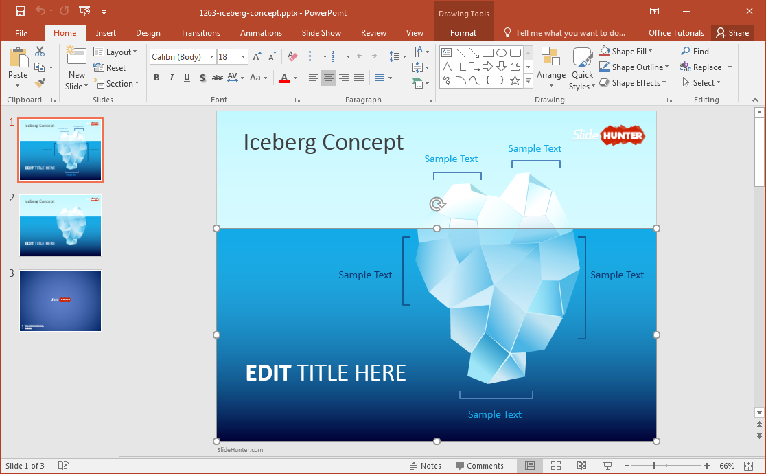 Punta del iceberg La plantilla de PowerPoint