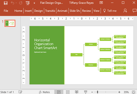 Плоский дизайн Организационная схема для PowerPoint