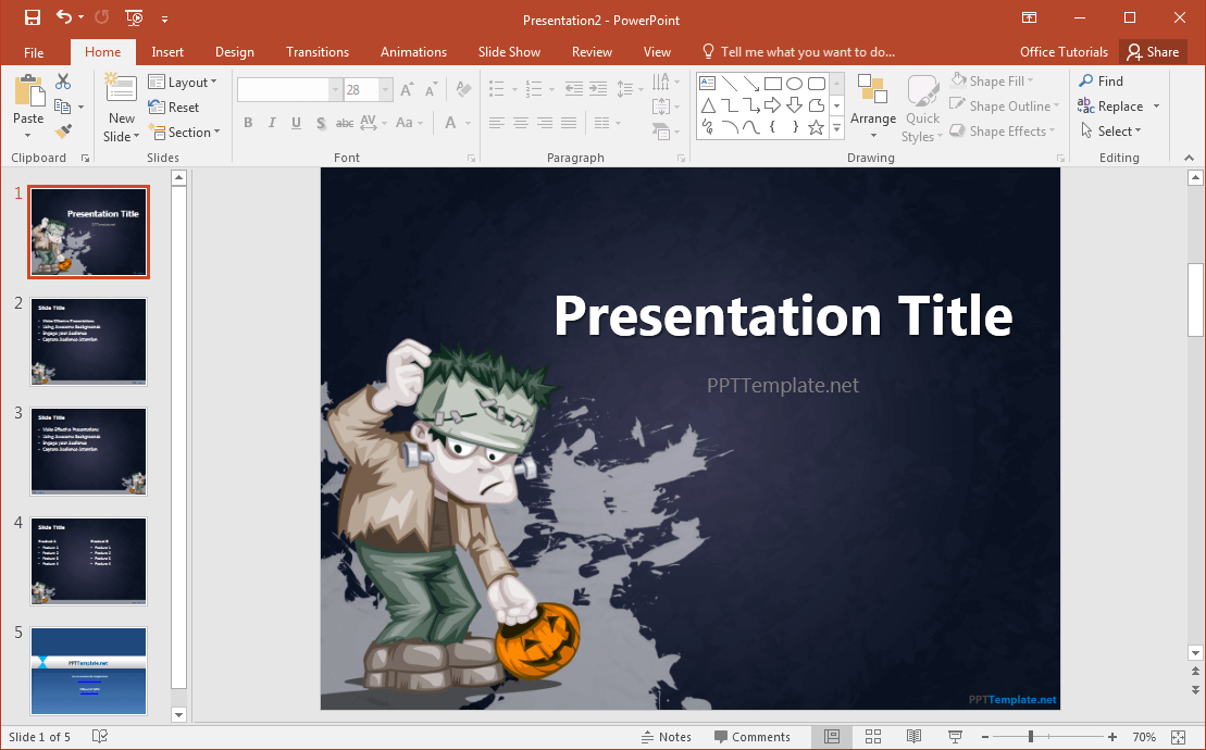 Gratis Frankenstein Powerpoint-Vorlage