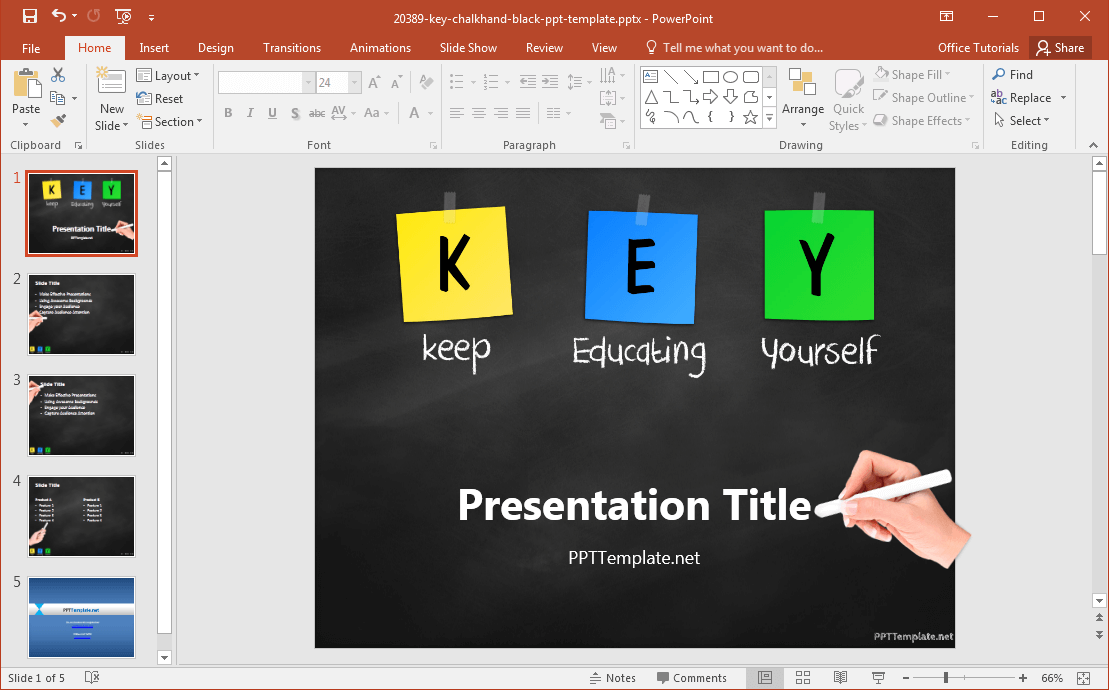 Keep Yourself gratuit Eduquer PowerPoint Template