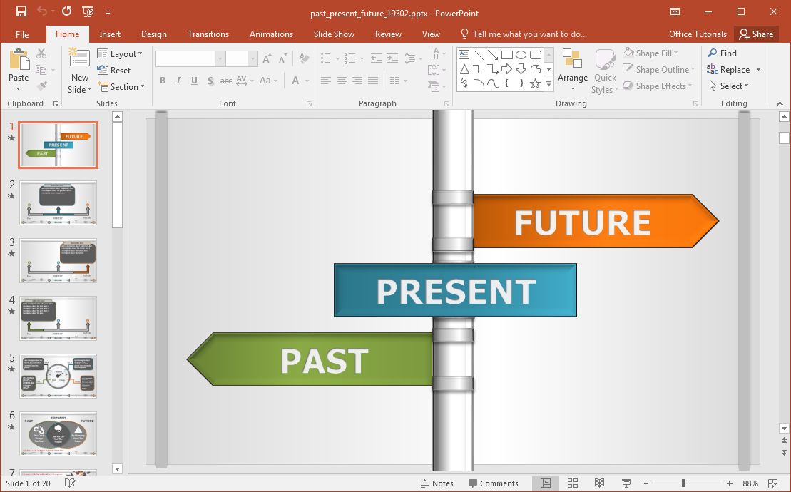 Interactive Past Present Future Powerpoint-Vorlage