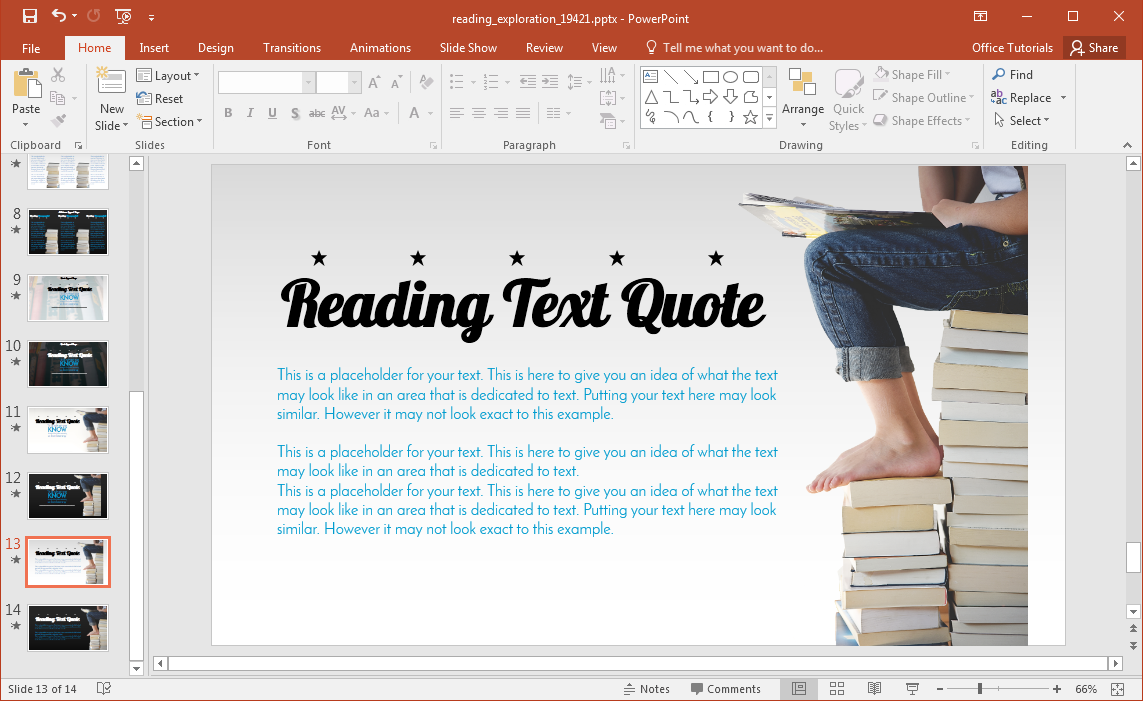 czytanie-PowerPoint-template-with-book-stack-ilustracjach