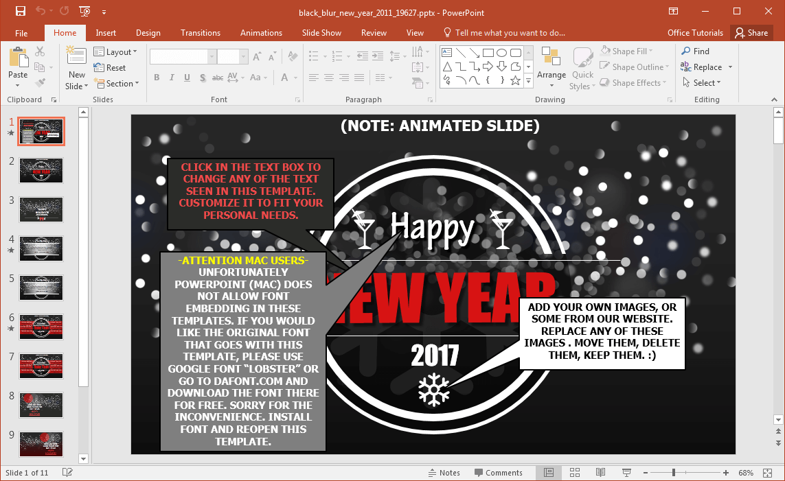 czarno-blur-new-year-PowerPoint-template