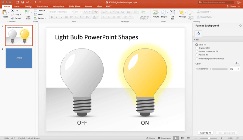 ฟรีหลอดไฟ-PowerPoint รูปร่าง