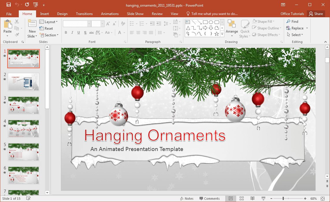 Hänge-Ornamente-Powerpoint-Vorlage