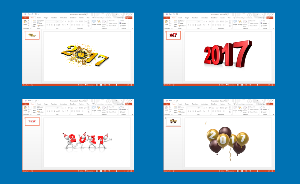 neue Jahr-2017-Cliparts