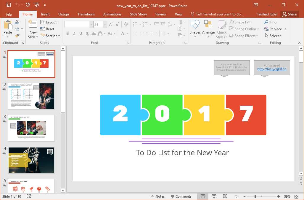 Animated New Year To Do List Шаблон PowerPoint