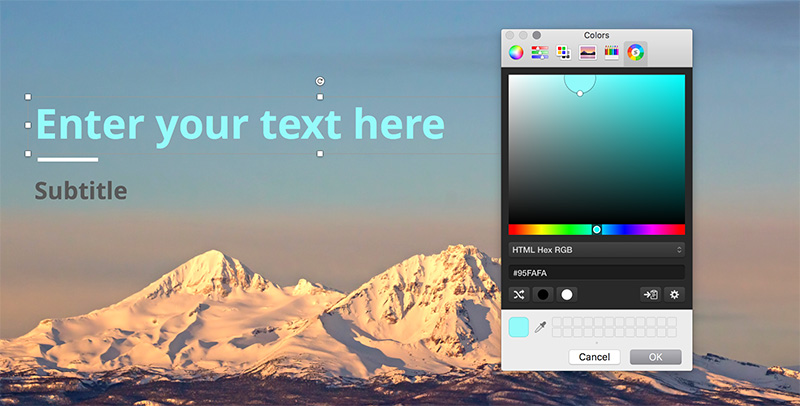 Arbeiten mit RGB-Farben in Powerpoint für Mac