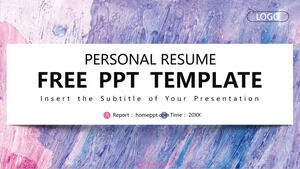 Purple Oil Painting Style Business PowerPoint Templates