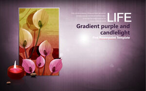 그라데이션 보라색과 촛불 파워 포인트 애니메이션 템플릿