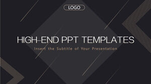 Exquisite Black Gold Business PowerPoint Templates