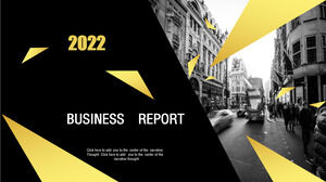 Black Gold Magazine Style Business Report ppt Templates