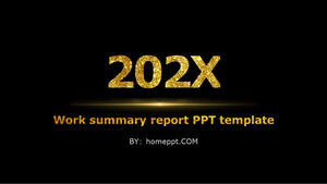 Black gold series work summary PPT template