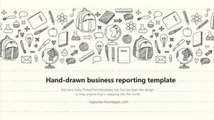 Hand-drawn style business report PowerPoint template