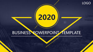 Graue, gelbe, flache Business-PowerPoint-Vorlagen