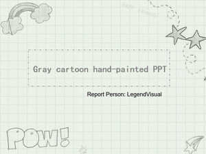 Modello PPT in stile cartone animato dipinto a mano (grigio)