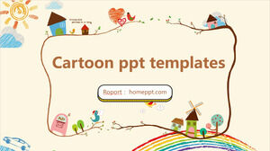 PowerPoint-Vorlagen für niedliche Cartoon-Bildung