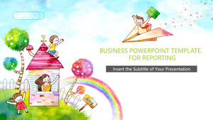 Cartoon Business Report PowerPoint Templates