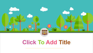 Modelo de PowerPoint de Floresta dos Desenhos Animados para Tema de Crianças