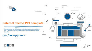 PPT-Vorlage für Internet-Design im handgemalten Stil