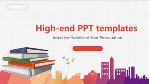 Template PowerPoint pendidikan sederhana yang penuh warna
