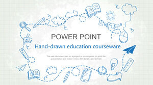 Modelos de slides de tema de educação desenhados à mão