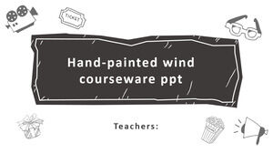 手描きスタイルの教育コースウェア PowerPointプレゼンテーションのテンプレート