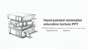 PPT pembicaraan pendidikan minimalis yang digambar tangan