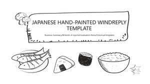 Japon tarzı elle çizilmiş stil cevap PowerPoint şablonu