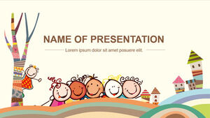 Modello di PowerPoint per bambini felici per l'istruzione