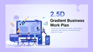 Biznesplan 2.5D z gradientem Szablony PowerPoint