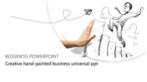 Hombres de negocios dibujados a mano Plantillas de PowerPoint