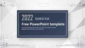 蓝灰色商业计划 PowerPoint 模板