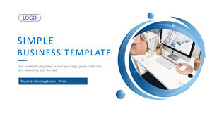 Niebieski proste biuro biznesowe Szablony prezentacji PowerPoint