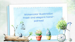 Watercolor fresh PowerPoint templates