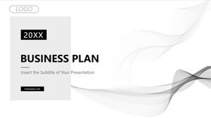 抽象的な曲線の事業計画 PowerPointプレゼンテーションのテンプレート