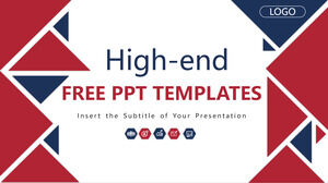 Czerwony niebieski trójkąt biznesowy Szablony prezentacji PowerPoint