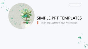 Succulents Background Business PowerPoint Templates