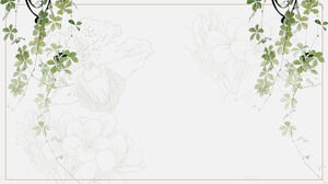 Tre eleganti immagini di sfondo PPT con motivo vegetale