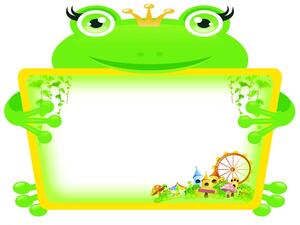 一组卡通青蛙PPT背景图片